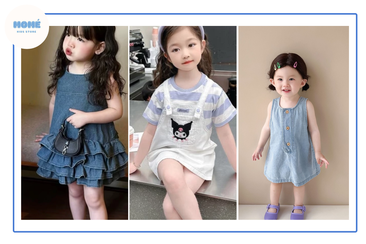 váy yếm bò trẻ em