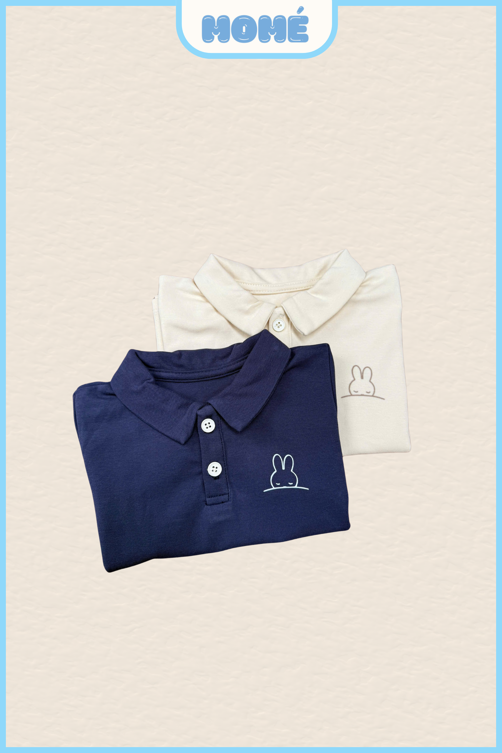 Bộ Cộc Polo Họa Tiêt Thỏ Thời Trang Hè Năng Động Cho Bé Trai Bé Gái MOMÉ PH96