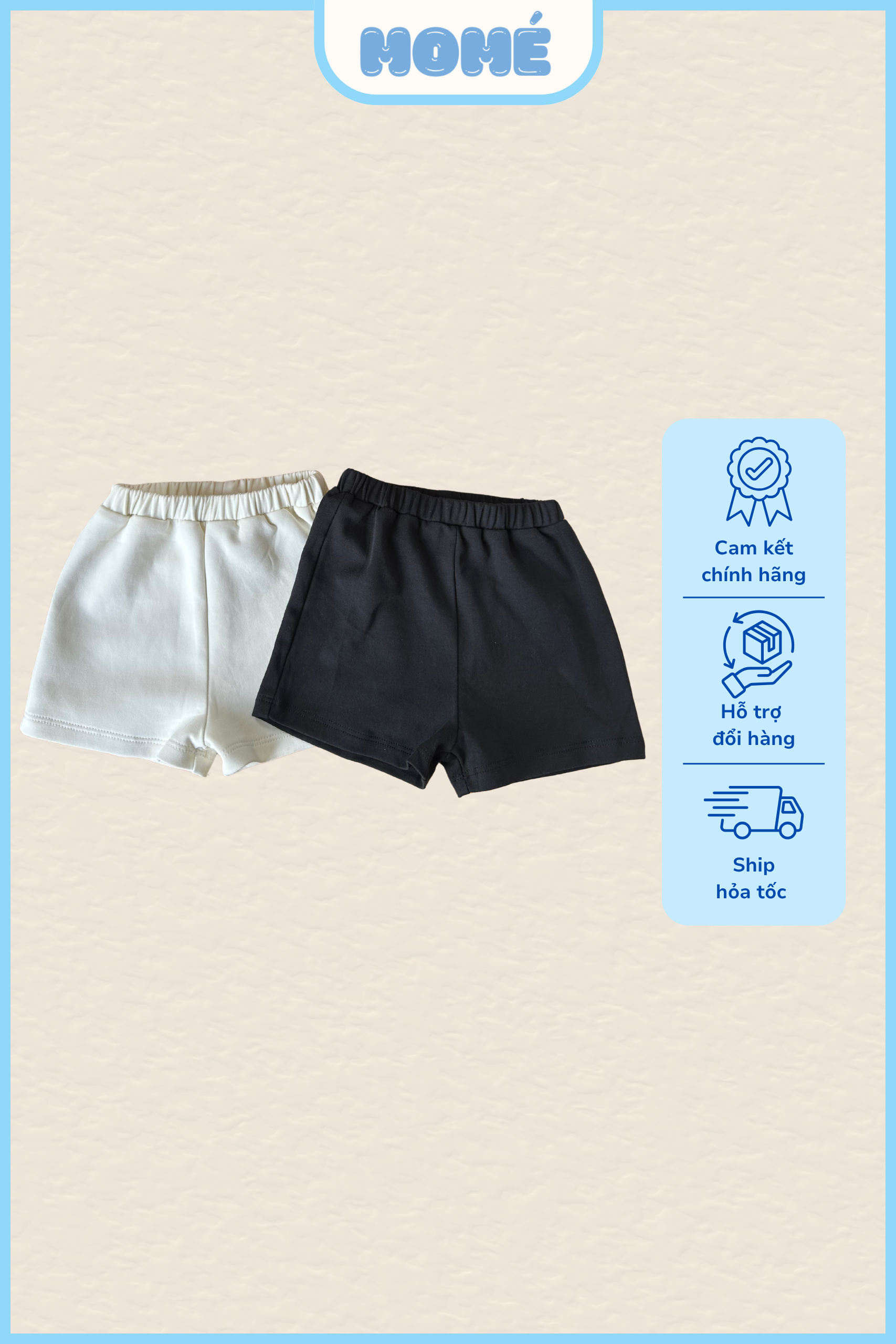 Quần Đùi Cotton Trơn Thời Trang Hè Thoải Mái Cho Bé Trai Bé Gái MOMÉ PH43